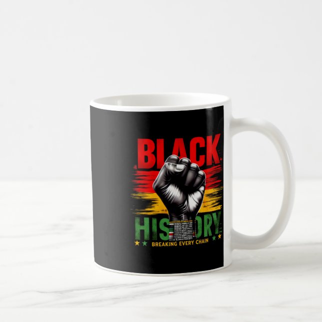Black History Month Women Men Breaking Every Chain Coffee Mug (Right)