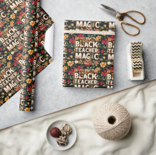 Black History Month Wrapping Paper Vibrant Floral