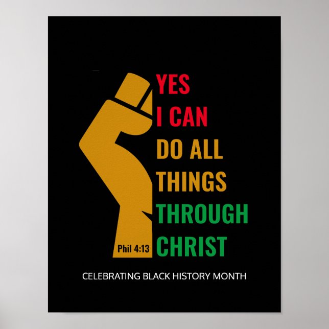 Black History Month YES I CAN Christian Poster (Front)