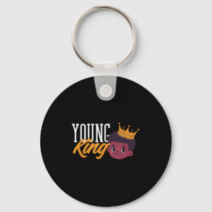 Black History Month Young Black King Boy Key Ring