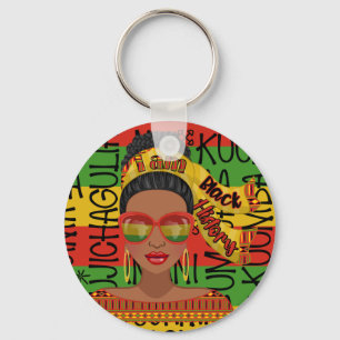Black History Multicolor Fashion Designer Keychain