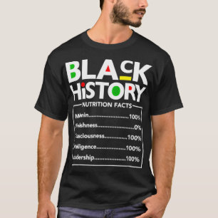 Black History Nutrition Facts Melanin Nutritional  T-Shirt