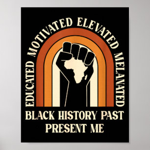 Black History Past Present Me Melanated Pride Poster