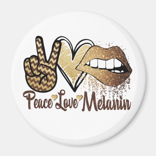 Black History Peace Love Melanin Magnet (Front)
