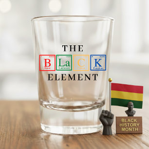 Black History Periodic Table Element Juneteenth Shot Glass