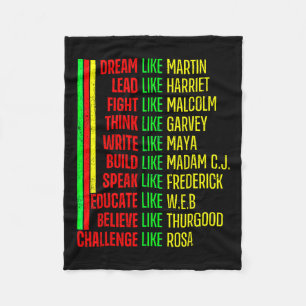 Black History Pride Martin Black Afro African  Fleece Blanket