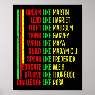 Black History Pride Martin Black Afro African  Poster