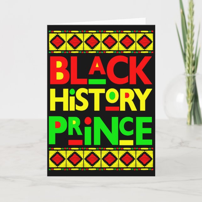 Black History Prince Melanin Boy Son Bruh Brown Sk Card (Front)