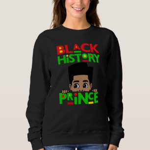 Black History Prince Melanin Boy Son Bruh Brown Sk Sweatshirt