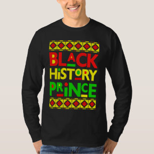 Black History Prince Melanin Boy Son Bruh Brown Sk T-Shirt