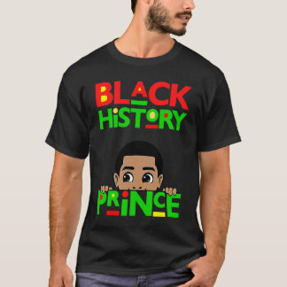 Black History Prince Melanin Boy Son Bruh Brown Sk T-Shirt