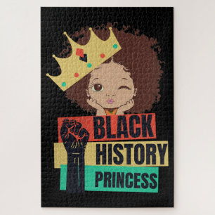 Black History Princess Melanin Girl Magic Jigsaw Puzzle