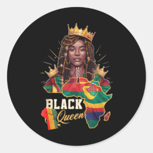 Black History Queen Black History Month Women Afri Classic Round Sticker