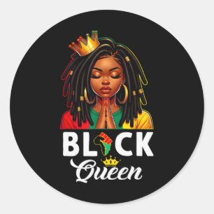 Black History Queen Black History Month Women Afri Classic Round Sticker