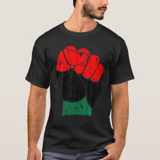 Black History  Red Black And Green Pride Fist T-Shirt