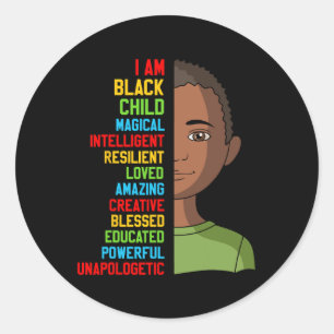 Black History S Kids Im Black Child Month Boy Todd Classic Round Sticker