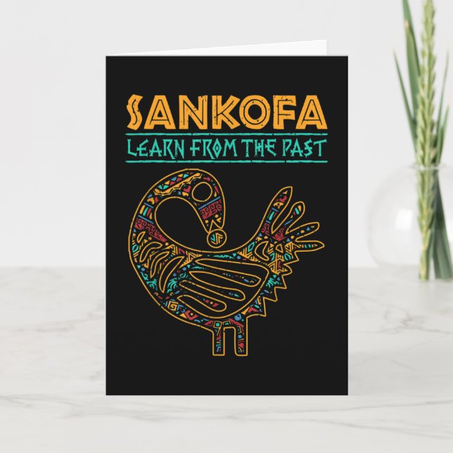 Black History Sankofa African Bird Junenth Card (Front)