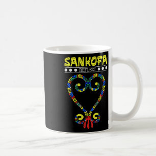 Black History Sankofa Heart Reflect African Birds Coffee Mug