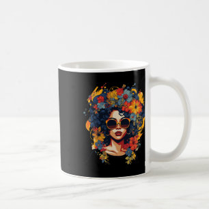 Black History T Shrits For Women Afro Flower Hair Coffee Mug