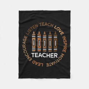 Black History Teacher Teach Love African American Fleece Blanket