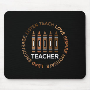 Black History Teacher Teach Love African American Mouse Pad