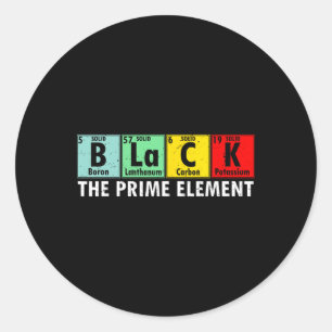 Black History The Prime Element Periodic Table Men Classic Round Sticker