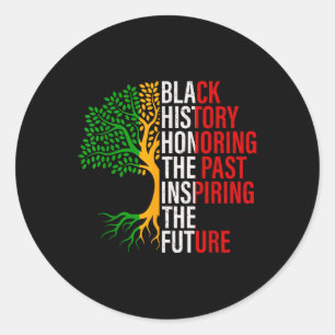Black History Tree Black History Is American Histo Classic Round Sticker