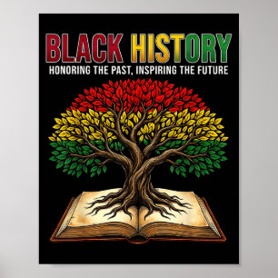 Black History Tree Book Honoring Past Inspiring Fu Poster