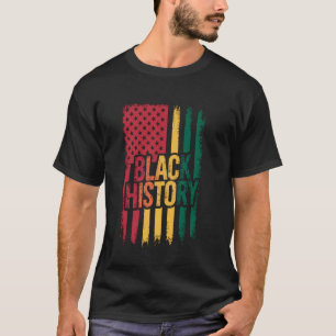 Black History US Flag African American Patriot Men T-Shirt