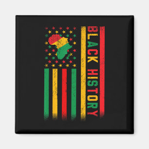 Black History Usa American Flag Month African Men Magnet