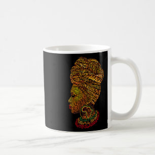Black History Women Afro Head-wrap Typography June Coffee Mug
