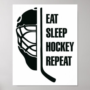 Black Hockey Design For Professional Ice Hockey Pl Poster