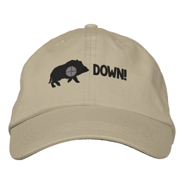 Black Hog Down! Embroidered Hat (Front)