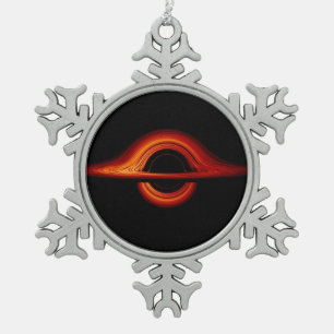 Black Hole Accretion Disc Snowflake Pewter Christmas Ornament