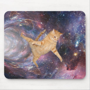 Black Hole Cat Galaxy Worm Hole Nebula Space Mouse Pad