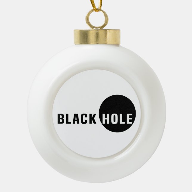 Black Hole Ceramic Ball Christmas Ornament (Front)