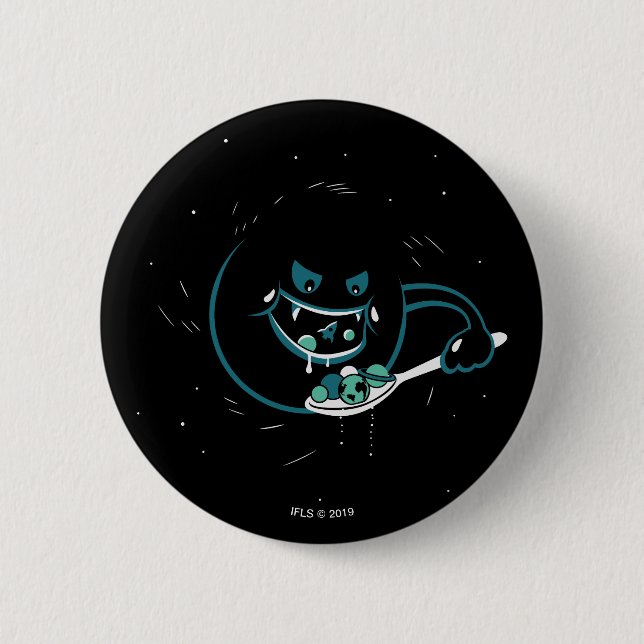 Black Hole Devours 6 Cm Round Badge (Front)