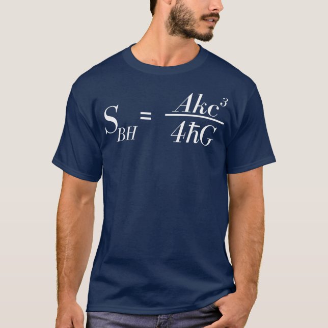 Black Hole Entropy Equation Formula Astrophysics T-Shirt (Front)