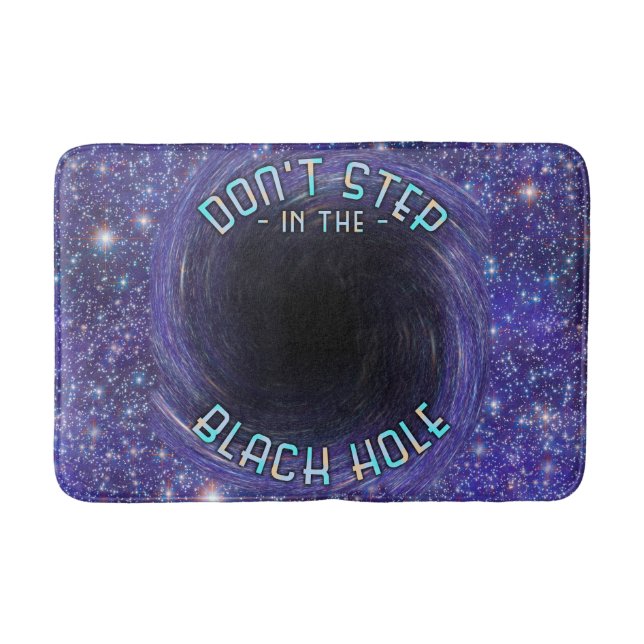 Black Hole Funny Outer Space Astronomy Novelty Bath Mat (Front)