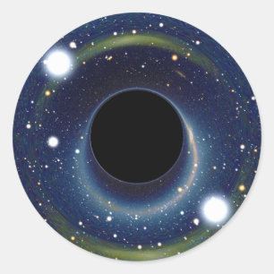 Black hole in front of the Large Magellanic Cloud Classic Round Sticker