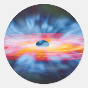 Black Hole Outflows - Colourful Artist Concept Classic Round Sticker