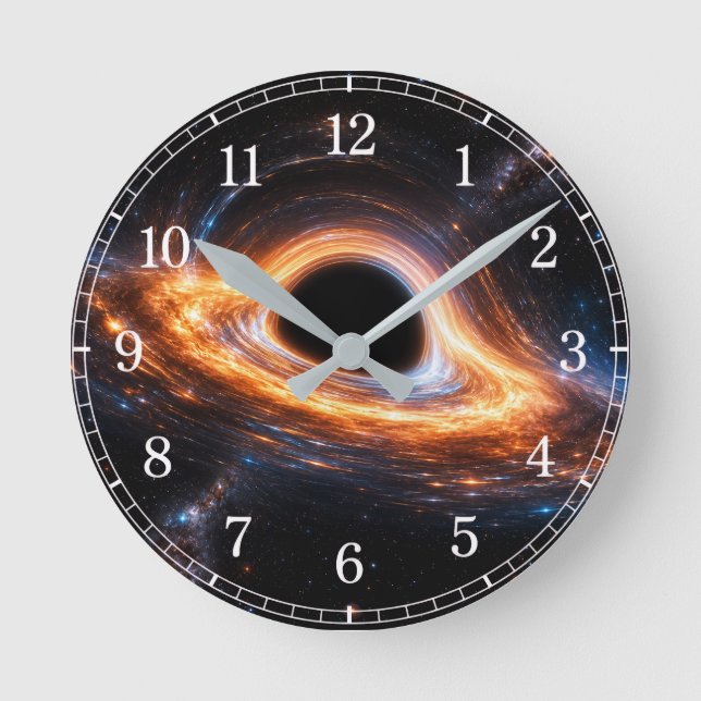 Black Hole Wall Clock — Space-Inspired Design (Front)
