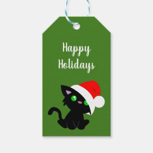 Black Holiday Kitty Gift Tags