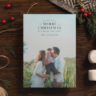 Black Holiday Plaid Photo Christmas Card