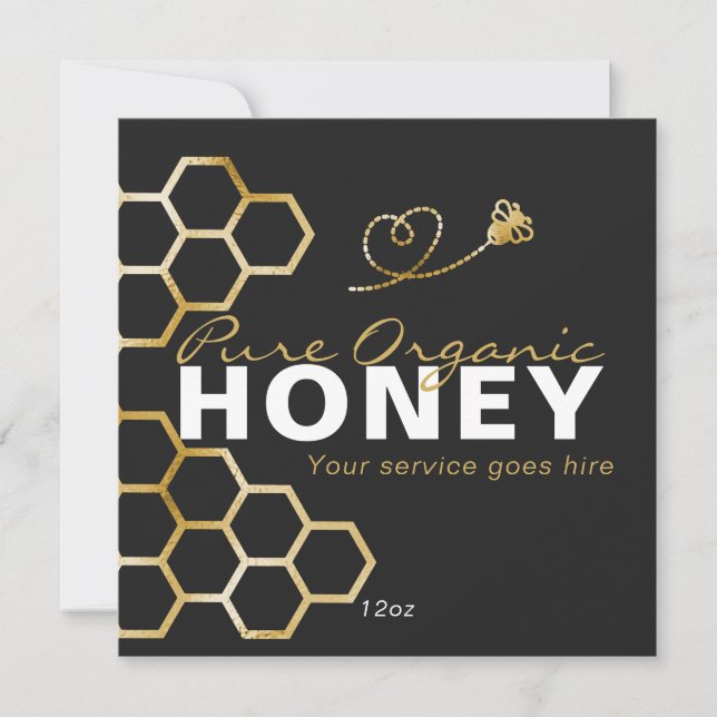 Black Honey Beed Honeycomb Product Care Insert  (Front)