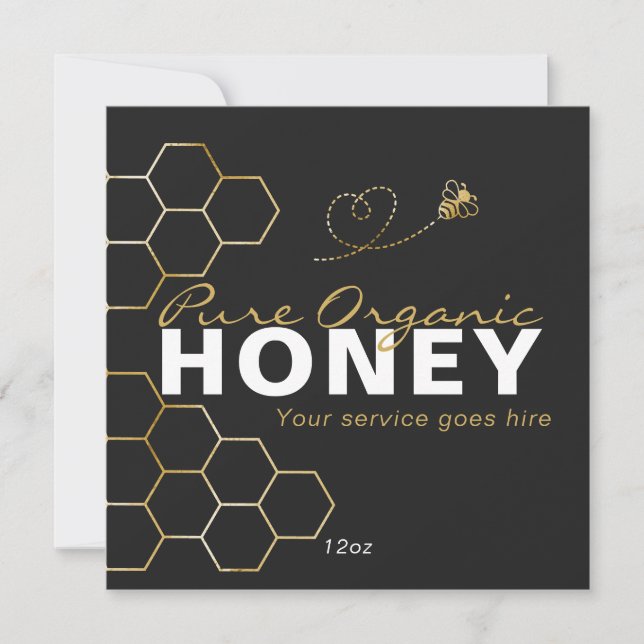 Black Honey Beed Honeycomb Product Care Insert  Holiday Card (Front)