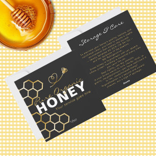 Black Honey Bees Honeycomb Product Care Insert Holiday Card