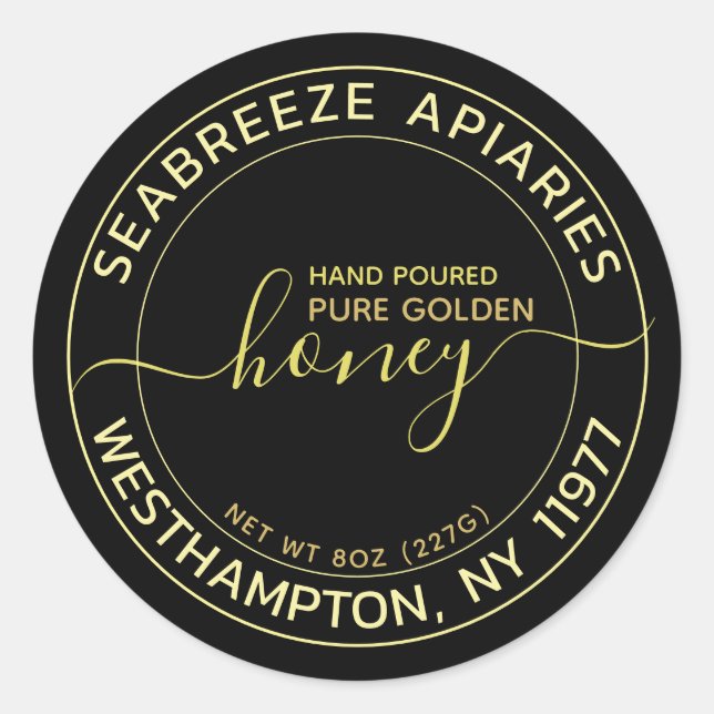 Black Honey Label Pure Golden fancy font (Front)