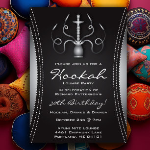 Black Hookah Party Invitation