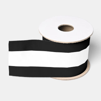 Black Horizontal Stripes Grosgrain Ribbon